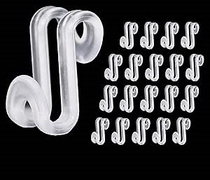 60 Pcs Clothes Hanger Connector Hooks, Mini Cascading Hanger Hooks for Velvet Huggable Hangers, Wooden Hangers, Heavy Duty Space Saving for Closet (Clear)