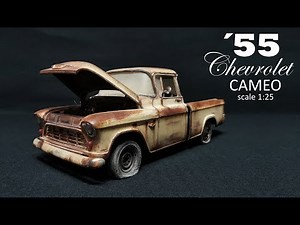 Rust effect Chevrolet Cameo 55 pickup scale 1:25 for my next diorama.