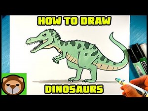 EASY How to Draw DINOSAURS - Baryonyx