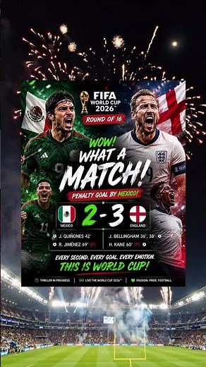 🔥 England STUNS Mexico 3-2! 😱 Bellingham & Kane Shine | FIFA World Cup 2026 Highlights