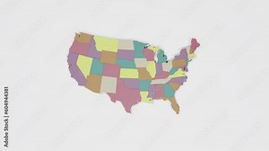 Map of United States of America. 4K UHD 3840x2160 3D render high quality