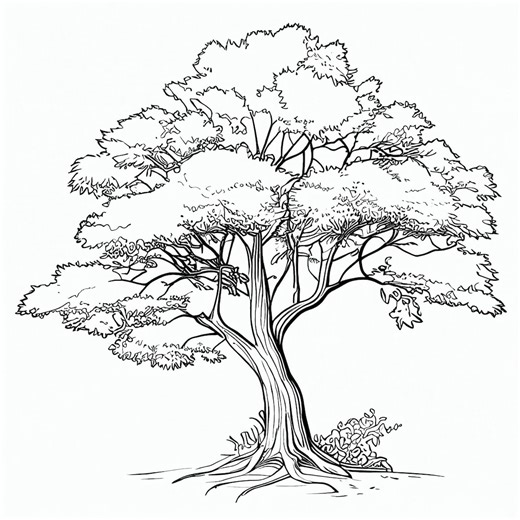 Tree Coloring Pages for Nature Lovers - 33 Unique Designs - PRINT & PAINT #trees #coloringpage | Instant Download - Etsy Finland