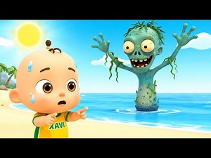 Monsters at The Beach Song | Don't Swim Alone | Best Halloween Songs | Baby Xavi Kids Songs