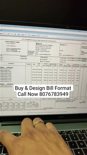 Design Bill Format Template in Marg ERP Software Call Us 8076783949 #margerp #margerpbillformat