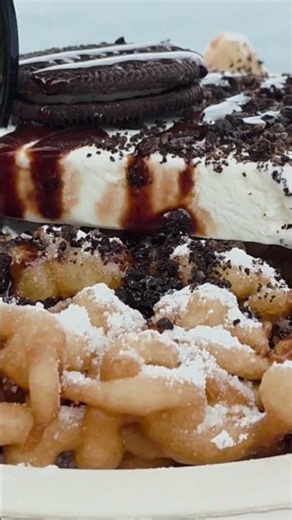 Funnel cake with cookies and ice cream