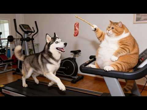 Husky & Cat: The Ultimate Partners in Crime! 🐾 Funny Pet Duo Compilation