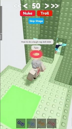 How to do a laugh ragdoll slide in Roblox