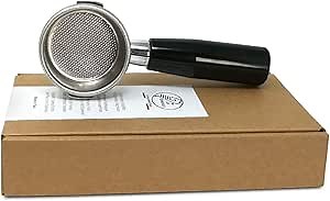 Bottomless Portafilter for La Pavoni Europiccola Professional Stradivari Lever Espresso Machine with 2 Cup filter Basket Included