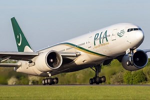 20K views · 754 reactions | 13 fantastic takeoffs & landings by the national flag carrier of Pakistan: Pakistan International Airlines (PIA), featuring Boeing 777-200ER and Boeing 777-300ER variants, including their stunning 1960s retro livery 777-2Q8(ER) AP-BMG.  ATC communications and subtitles included. Videos filmed at London Heathrow Airport (LHR/EGLL), Manchester Airport (MAN/EGCC) and Birmingham Airport (BHX/EGBB).   | IzhaarJ | Facebook