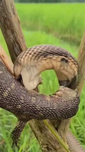 fight between a lizard and a snake is a dramatic survival battle #worldsnake #lizard #wildlife