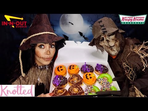 Epic Cheat Day | HUGE Cafe Knotted Donut MUKBANG & EATING In N' Out Animal Style | Krispy Kreme