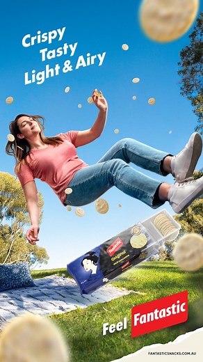 Picnics on a clear blue day 🤝 Fantastic Rice Crackers Feel like you're floating through the weekend ☁️ Pick up a pack from your local supermarket today. https://bit.ly/FS-Crackers | Fantastic Snacks