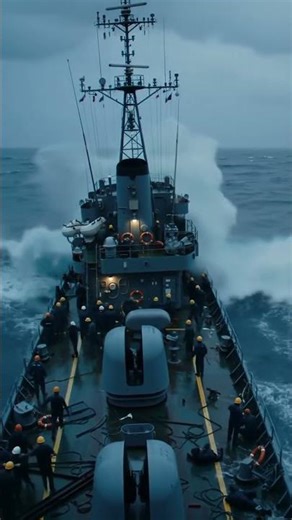 Navy Warship Battles a Massive Storm #navy