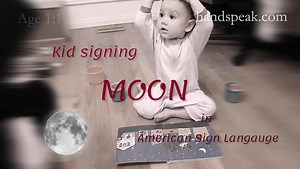Baby signing moon in American Sign Language