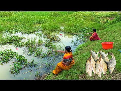 Fishing video || Two expert fishermen happily fishing in the canal || Best hook trap