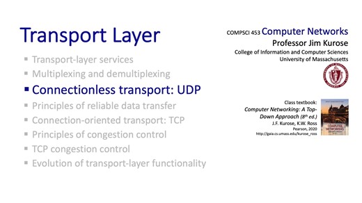 3.3 Connectionless Transport: UDP