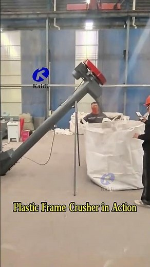 Plastic Frame Crusher Machine with Conveyor and Blower System | Plastic Recycling Line Demo