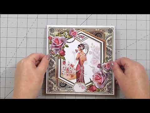 How to make a birthday card with a Art Deco theme - Easy tutorial can be used for many occassions.