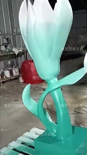 Full production process of stainless steel flower sculptures. #sculpture #customsculpture #artwork
