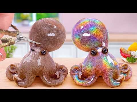 Top 1 Tiny Cooking 🐙 How To Cook Giant Octopus in Mini Kitchen 💕 Tina Mini Cooking