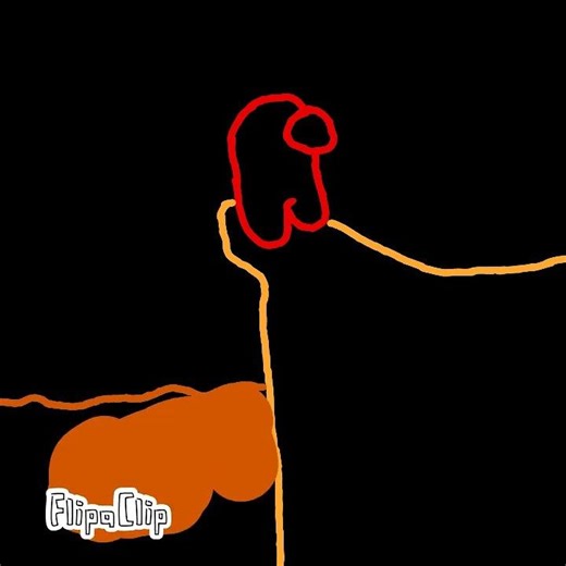 Among us red falling down a cliff and sunk into lava drawing #amongus