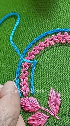 how to do chain stitch hand embroidery tutorial#fypシ゚ #bordado #ruphandicraft #shorts | Basic Embroidery ABC