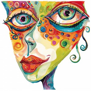 Abstract Face Clipart: Colorful Sublimation PNG Bundle (digital Download) - Etsy