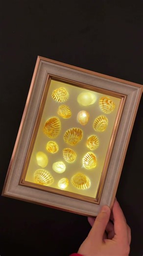 DIY Shell Frame with Lights | Aesthetic Home Decor Idea ✨#shorts #diy