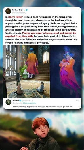 The Chaotic Truth About Peeves the Poltergeist 👻🏰 #HarryPotter #HogwartsLegacy