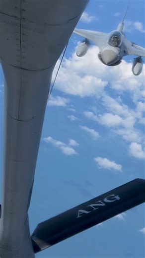 Egyptian F-16 Fighting Falcons refuel from a USAF KC-135 Stratotanker during BRIGHT STAR 25 in Egypt. U.S. Air Forces Central (U.S. Air Force video by Senior Airman Natalie Jones) | U.S. Central Command