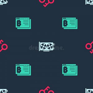 Set Cryptocurrency Key, Video Graphic Card and Bitcoin in Browser on Seamless Pattern. Vector Stock Vector - Illustration of seamless, vector: 216878062
