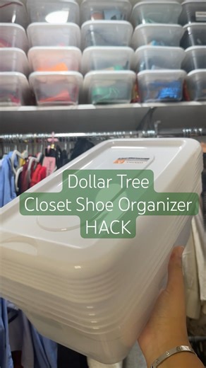 Dollar Tree Closet Shoe Organizer HACK #dollartree #organization #shoeorganizer