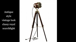 collectiblesBuy Vintage Searchlight Marine Nautical Look Spotlight Retro Brown Wooden Tripod Searchlight
