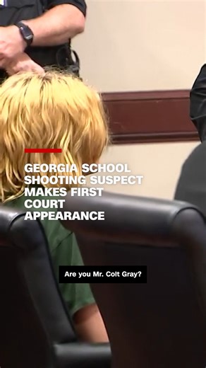 CNN on Instagram: "Colt Gray, the 14-year-old Apalachee High School shooting suspect, appeared in court for a brief hearing for his alleged role in the deadly shooting that left a small north Georgia community grieving the loss of two students and two teachers. Gray will be tried as an adult. He could face life in prison if convicted on any of the four counts of felony murder filed against him, a judge told the teen during his court appearance. During the brief hearing, Gray did not enter a plea