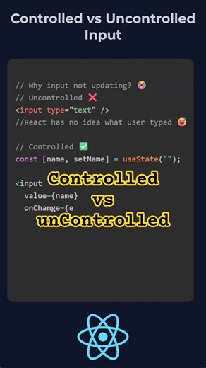 Controlled vs Uncontrolled Input 😵 | React