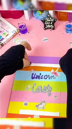 Glittery Unicorn Stationery Notebook Makeover ✨ #diy #stationery