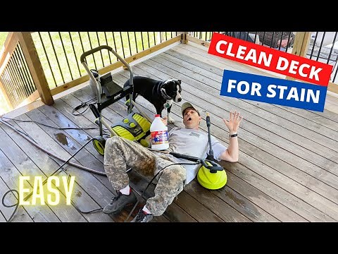 CLEAN DECK BEFORE STAINING (PRESSURE WASHER and 30 seconds outdoor cleaner)