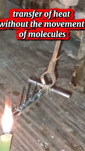 conduction:transfer of heat without the movement of molecules #simplescience #grade8science #heat