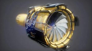 Rotate Jet Engine Turbine