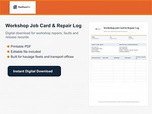 Workshop Job Report Template | Vehicle Repair Form | Garage Maintenance Log (digital Download) - Etsy