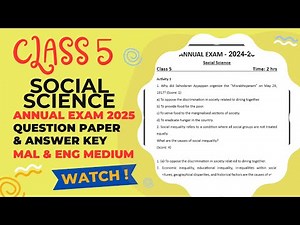 Class 5 Social Sceince Annual Exam 2025 | Question Paper with Answer Key | Mal & Eng Medium
