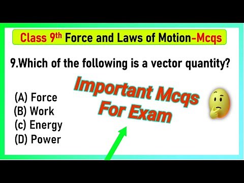 class 9 science chapter 9 mcqs | Force and Laws of Motion MCQ Class 9 Science | Force and Motion