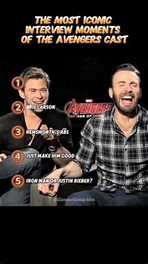 The Most Iconic Interview Moments of the Avengers Cast#shorts #viral #funny #marvel #fyp #foryou