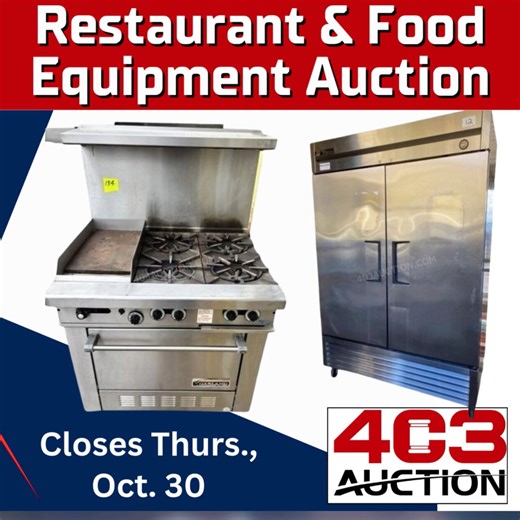 Restaurant. & Food Equipment Auction! Bid Now! https://403auction.hibid.com/catalog/688266/restaurant-and-food-equipment-auction--2037?s=BID_AMOUNT_HIGH_TO_LOW 403auction @403auction #restaurantauction #restaurantequipment #foodpreparation #foodprepequipment #commercialfoodequipment | AuctionsOntario.ca