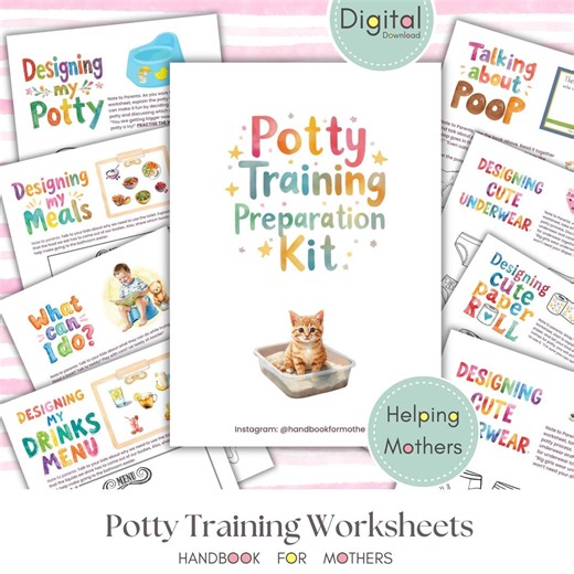 Potty Training Preparation Kit, Toilet Learning Worksheet for Toddlers, Potty Chart, Potty Training Visuals, Toddler Busy Book - Etsy
