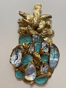 Large Pineapple Wall Hanging Made With Decoupage Shells - Etsy