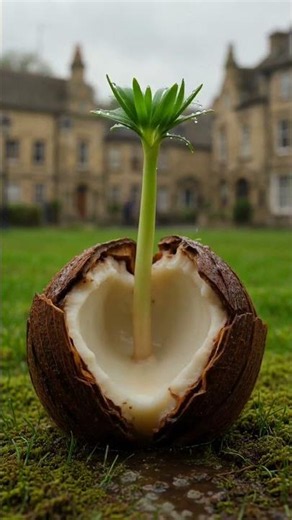 How a coconut grows into a tree #coconut #gardening #timelapse