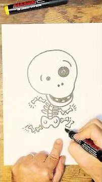 How to draw a cute little skeleton for Halloween 💀💀💀 #easydrawing #baby #school