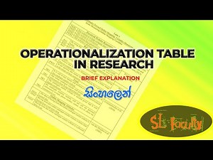 Operationalization table in Research proposal explain sinhala