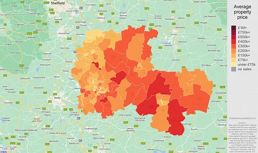 Nottingham house prices in maps and graphs. November 2025